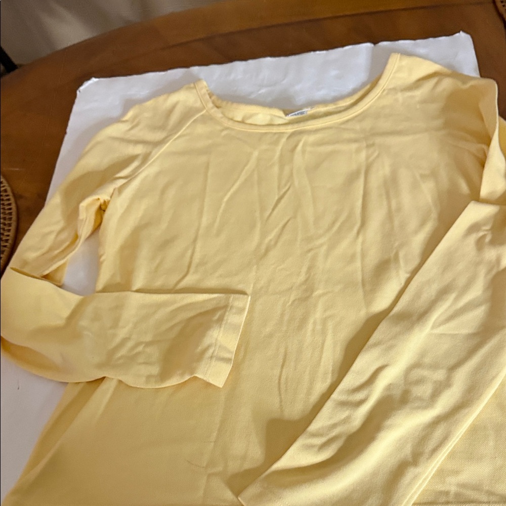 Peruvian Connection Pima cotton Soft Yellow Long Sleeve Top